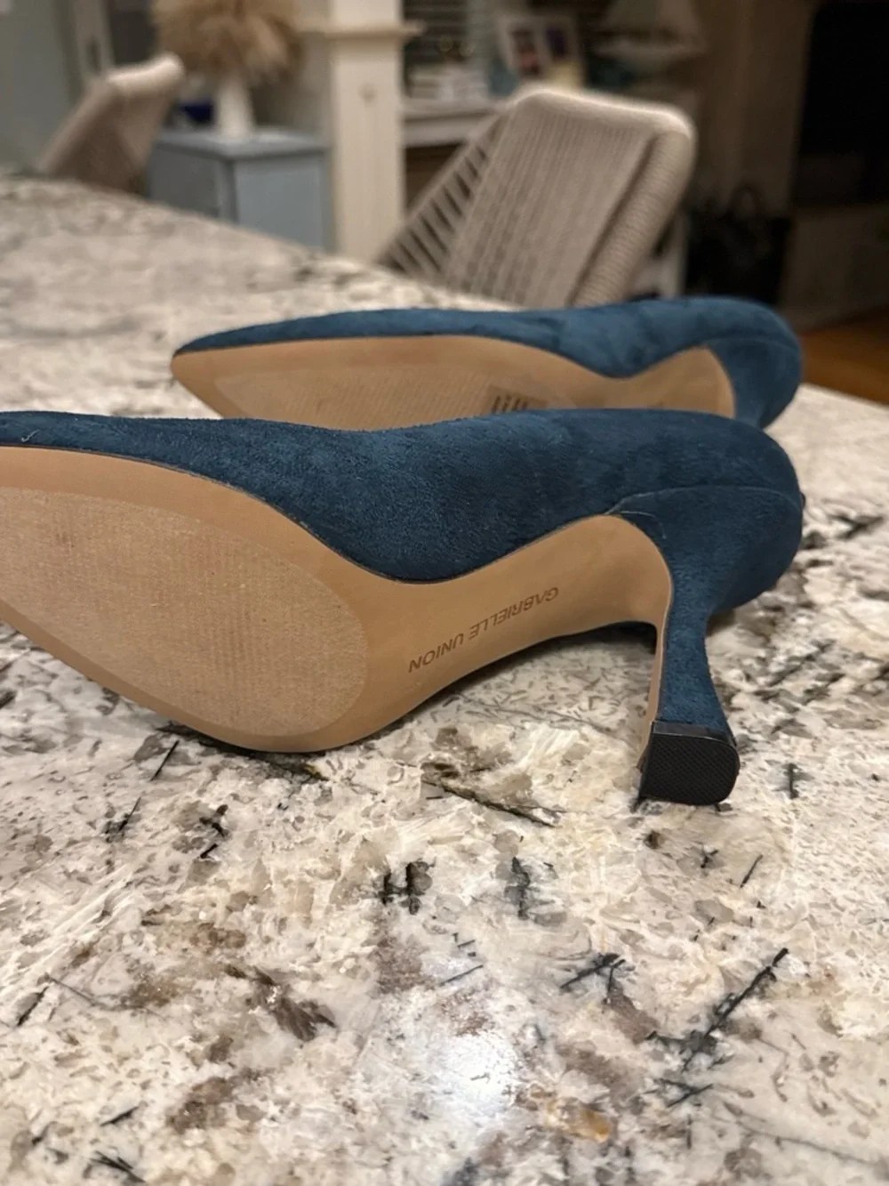 Classic Pointed-Toe Suede Pumps in Teal - Women